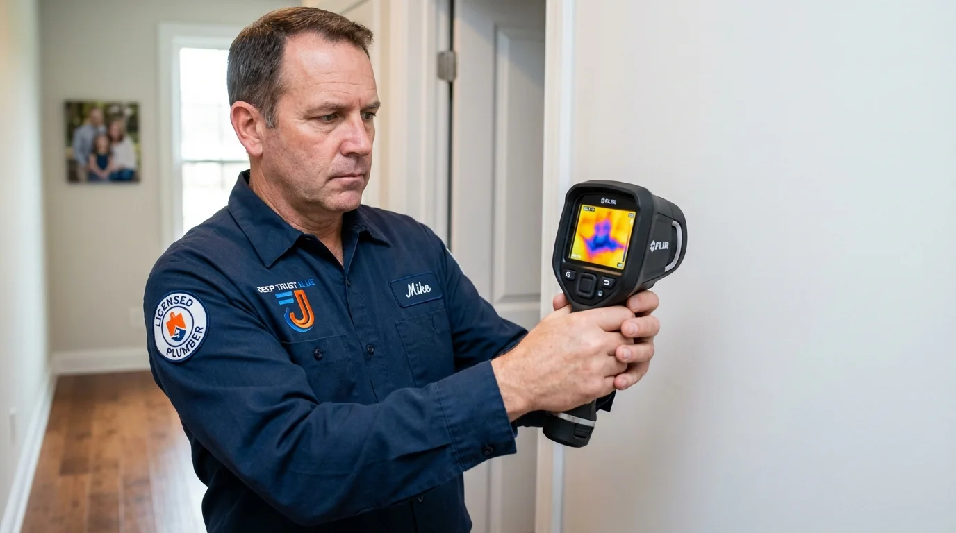 Thermal imaging leak detection by Johns Plumbing LLC in Belmont